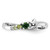 Sterling Silver Rhodium-Plated Chrome Diopside and Peridot and Cubic Zirconia Star Curved Ring, 1.81 mm - View 4