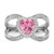 Sterling Silver Rhodium-Plated Clear and Pink Cubic Zirconia Heart Ring, 2.9 mm - View 4
