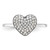 Sterling Silver Rhodium-Plated Pave Cubic Zirconia Heart Ring, 1.5 mm - View 4