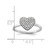 Sterling Silver Rhodium-Plated Pave Cubic Zirconia Heart Ring, 1.5 mm - View 5