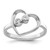 Sterling Silver Rhodium-Plated Cubic Zirconia Open Heart Ring, 2.1 mm
