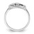 Sterling Silver Rhodium-Plated Cubic Zirconia Open Heart Ring, 2.1 mm - View 2
