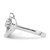 Sterling Silver Rhodium-Plated Cubic Zirconia Open Heart Ring, 2.1 mm - View 3