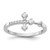 Platinum-Plated Sterling Silver Flash Platinum-Plated Cubic Zirconia Cross Ring, 1.5 mm
