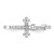 Platinum-Plated Sterling Silver Flash Platinum-Plated Cubic Zirconia Cross Ring, 1.5 mm - View 4