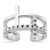 True Fire Sterling Silver Rhodium-Plated Double Cross Cubic Zirconia Open Back Ring, 7.85 mm