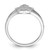 Sterling Silver Rhodium-Plated Cubic Zirconia Heart Hamsa Ring, 1.5 mm - View 2
