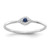Sterling Silver Rhodium-Plated Blue and Clear Cubic Zirconia Evil Eye Ring, 1.2 mm