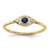 Sterling Silver Gold-Tone Synthetic Blue Spinel Cubic Zirconia Evil Eye Ring, 1.25 mm