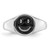 Sterling Silver Rhodium-Plated Black Enamel Smiley Face Ring, 2.1 mm - View 4