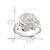 Sterling Silver Polished Cubic Zirconia Flower Rose Ring, 2.3 mm - View 5
