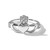 Sterling Silver Rhodium-Plated Cubic Zirconia Claddagh Ring, 1.8 mm - View 7