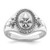 Sterling Silver Rhodium-Plated Fleur De Lis Ring, 3 mm