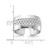 Sterling Silver Rhodium-Plated and Textured Adjustable Ring, 10 mm - View 5