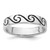 Sterling Silver Rhodium-Plated Antiqued Wave Design 4.5 mm Band Ring