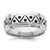 Sterling Silver Rhodium-Plated with Antiqued 9 mm Zig Zag Band Ring