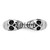 Sterling Silver Rhodium-Plated Antiqued Double Skull Ring, 2.6 mm - View 4