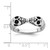 Sterling Silver Rhodium-Plated Antiqued Double Skull Ring, 2.6 mm - View 6