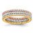 Sterling Silver Rhodium-Plated Gold and Rose-Tone Cubic Zirconia 3 Eternity Band Set