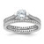 Sterling Silver Rhodium-Plated Cubic Zirconia Eternity Engagement Ring and Band Set, 2.2 mm