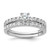 Sterling Silver Rhodium-Plated Cubic Zirconia Ring and Band Set, 2.2 mm