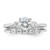 Sterling Silver Rhodium-Plated Polished Cubic Zirconia Engagement Ring and Band Set, 1.3 mm - View 4
