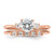 Sterling Silver Rose Gold-Tone Polished Cubic Zirconia Engagement Ring and Band Set, 1.3 mm - View 4