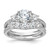 Sterling Silver Rhodium-Plated Cubic Zirconia Engagement Ring and Band Set, 2 mm
