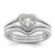 Sterling Silver Rhodium-Plated Cubic Zirconia Heart and Bands Three Ring Set, 1.2 mm