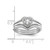 Sterling Silver Rhodium-Plated Cubic Zirconia Heart and Bands Three Ring Set, 1.2 mm - View 5