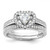 Sterling Silver Rhodium-Plated Cubic Zirconia Heart and Band 2 Ring Set