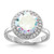 Sterling Silver Rhodium-Plated Clear and Iridescent Cubic Zirconia Rnd Halo Ring