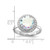Sterling Silver Rhodium-Plated Clear and Iridescent Cubic Zirconia Rnd Halo Ring - View 5