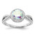 Sterling Silver Rhodium-Plated Iridescent Cubic Zirconia Halo Ring