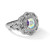 Sterling Silver Rhodium-Plated Clear and Iridescent Cubic Zirconia Ring, 2.3 mm - View 7