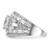 Sterling Silver Rhodium-Plated Clear and Iridescent Cubic Zirconia Ring - View 3
