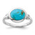 Sterling Silver Rhodium-Plated Turquoise Ring, 2 mm
