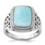 Sterling Silver Rhodium-Plated Oxidized with Rectangular Larimar Ring