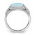Sterling Silver Rhodium-Plated Oxidized with Rectangular Larimar Ring - View 2