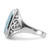 Sterling Silver Rhodium-Plated Oxidized with Rectangular Larimar Ring - View 3