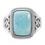 Sterling Silver Rhodium-Plated Oxidized with Rectangular Larimar Ring - View 4