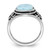 Sterling Silver Rhodium-Plated Oxidized with Larimar Ring - View 2
