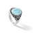 Sterling Silver Rhodium-Plated Oxidized with Larimar Ring - View 7