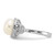Sterling Silver Rhodium-Plated 9-10 mm White Button Cultured Freshwater Pearl and Cubic Zirconia Ring - View 3