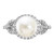Sterling Silver Rhodium-Plated 9-10 mm White Button Cultured Freshwater Pearl and Cubic Zirconia Ring - View 4