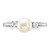 Sterling Silver Rhodium-Plated 6-7 mm White Cultured Freshwater Pearl and Cubic Zirconia Ring - View 4
