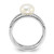 Sterling Silver Rhodium-Plated 8-9 mm White Cultured Freshwater Pearl and Cubic Zirconia Ring, 9.4 mm Top Length, 21.3 mm Top Width, 9.4 mm Wide - View 2