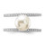 Sterling Silver Rhodium-Plated 8-9 mm White Cultured Freshwater Pearl and Cubic Zirconia Ring, 9.4 mm Top Length, 21.3 mm Top Width, 9.4 mm Wide - View 4