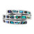 Sterling Silver Rhodium-Plated Polished Abalone Fancy Band Ring - View 4