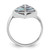 Sterling Silver Rhodium-Plated Polished Abalone Leaf Ring, 2.3 mm - View 2